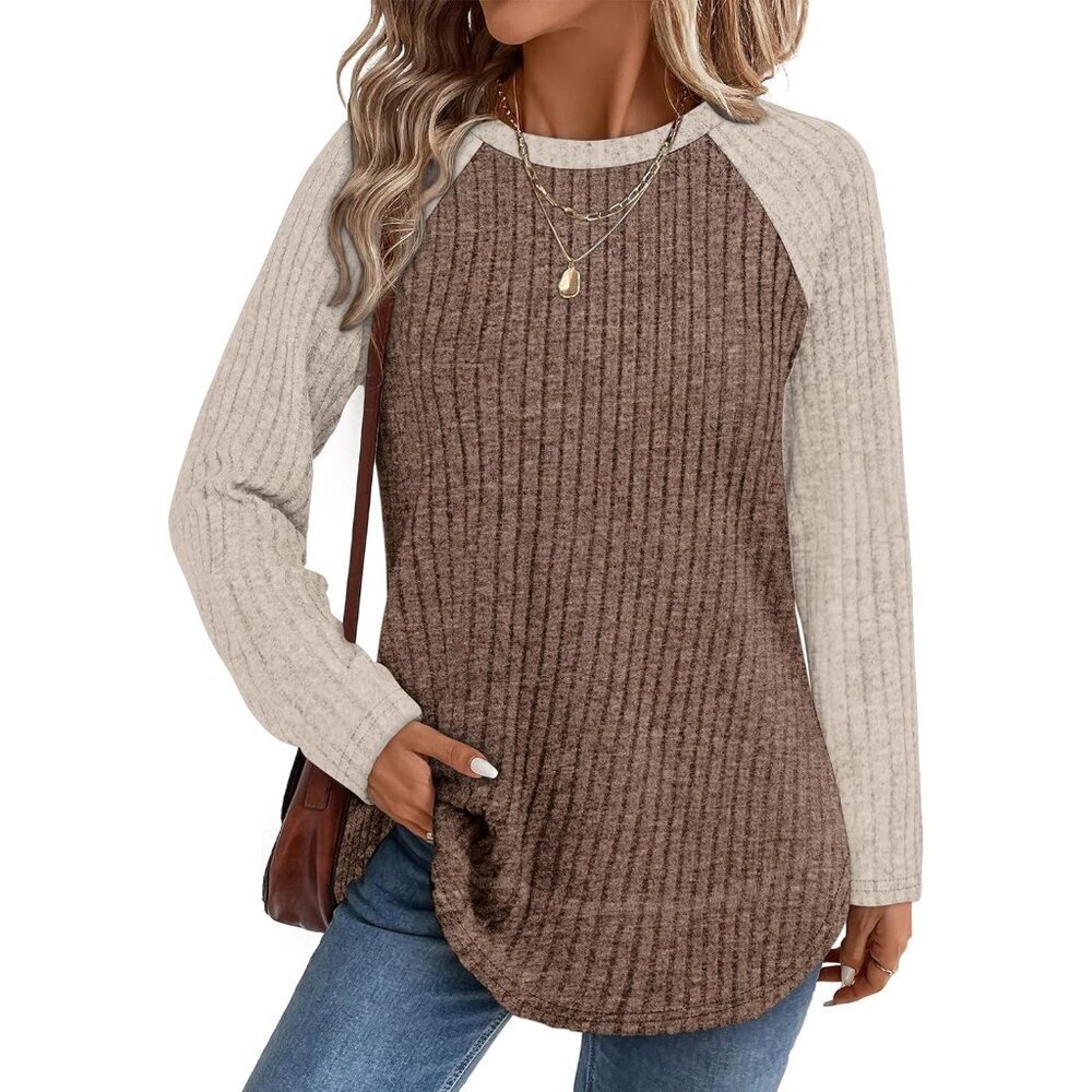 Long Sleeve Shirts for Women Fall Sweaters 2025 Lightweight Casual Tunic Tops Lo